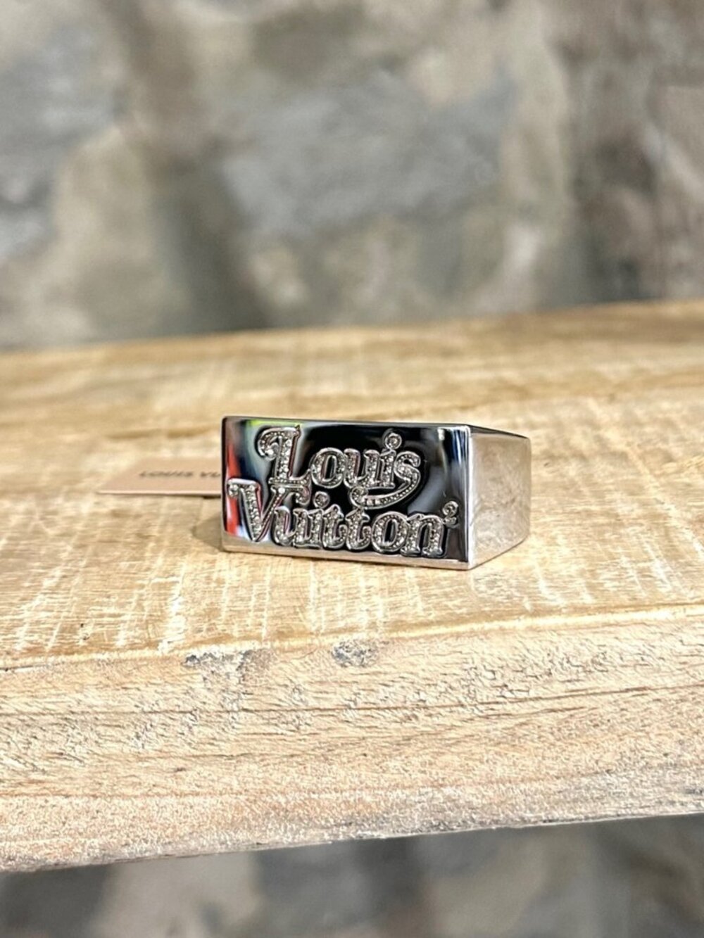 Louis Vuitton X Nigo Squared Strass Logo Double Ring